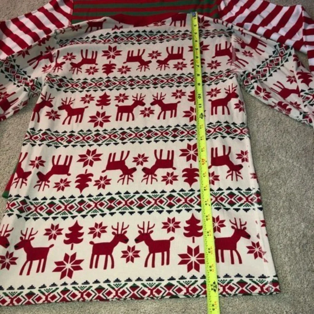 Hanna Andersson‎ Christmas Holiday Women’s XS Pajama Top Set Reindeer Striped